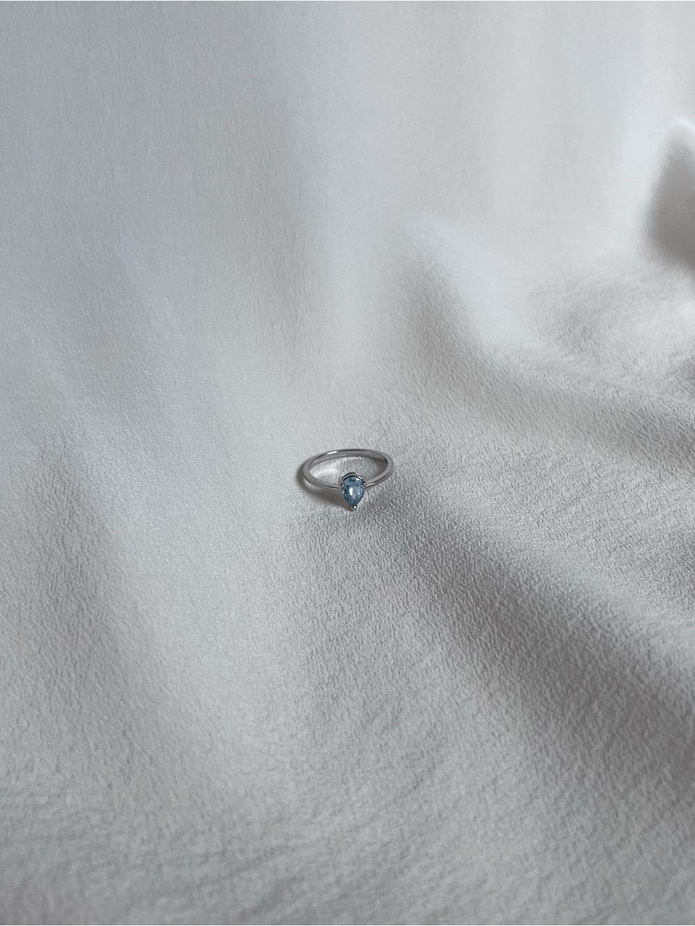 Sterling Silver Teardrop Blue Topaz Ring - Picture 6 of 8